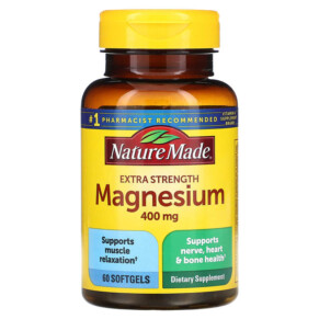 Thực phẩm chức năng Nature Made Magnesium Extra Strength 400 mg 60 Softgels 031604025762