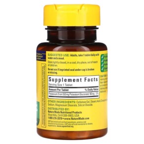 Thành phần vi chất của Nature Made Potassium Gluconate 100 Tablets 031604013585