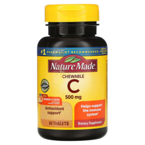 Thực phẩm chức năng Nature Made Vitamin C Chewable Orange 500 mg 60 Tablets 031604014964