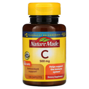 Thực phẩm chức năng Nature Made Vitamin C with Rose Hips 500 mg 130 Caplets 031604112592