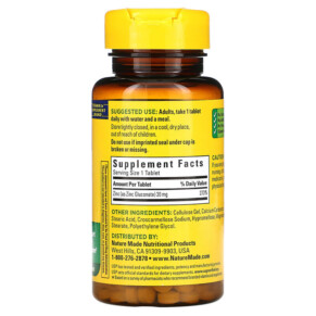 Thành phần vi chất của Nature Made Zinc 30 mg 100 Tablets 031604012779