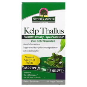 Thực phẩm chức năng Nature's Answer Kelp Thallus 100 Veggie Capsules 083000162909