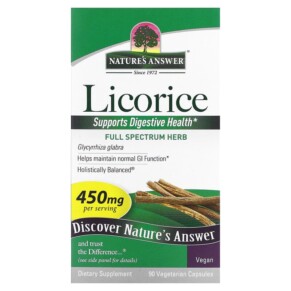Thực phẩm chức năng Nature's Answer Licorice 450 mg 90 Vegetarian Capsules 083000162947