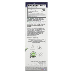 Thành phần vi chất của Nature's Answer Liquid Melatonin+ Natural Vanilla and Orange Cream 5 mg 2 fl oz (60 ml) 083000261367