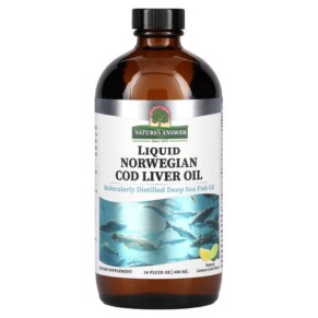 Thực phẩm chức năng Nature's Answer Liquid Norwegian Cod Liver Oil Lemon-Lime 16 fl oz (480 ml) 083000261800
