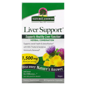 Thực phẩm chức năng Nature's Answer Liver Support 500 mg 90 Vegetarian  Capsules 083000160899
