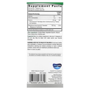 Thành phần vi chất của Nature's Answer Marine Based Magnesium Vanilla Cream 500 mg 16 fl oz (480 ml) 083000261619