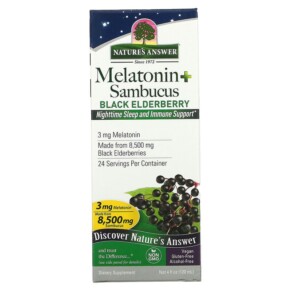 Thực phẩm chức năng Nature's Answer Melatonin Sambucus Nighttime Sleep and Immune Support 4 fl oz (120 ml) 083000260384