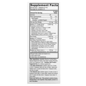 Thành phần vi chất của Nature's Answer Natural Mullein X Cough Syrup 4 fl oz (120 ml) 083000262548