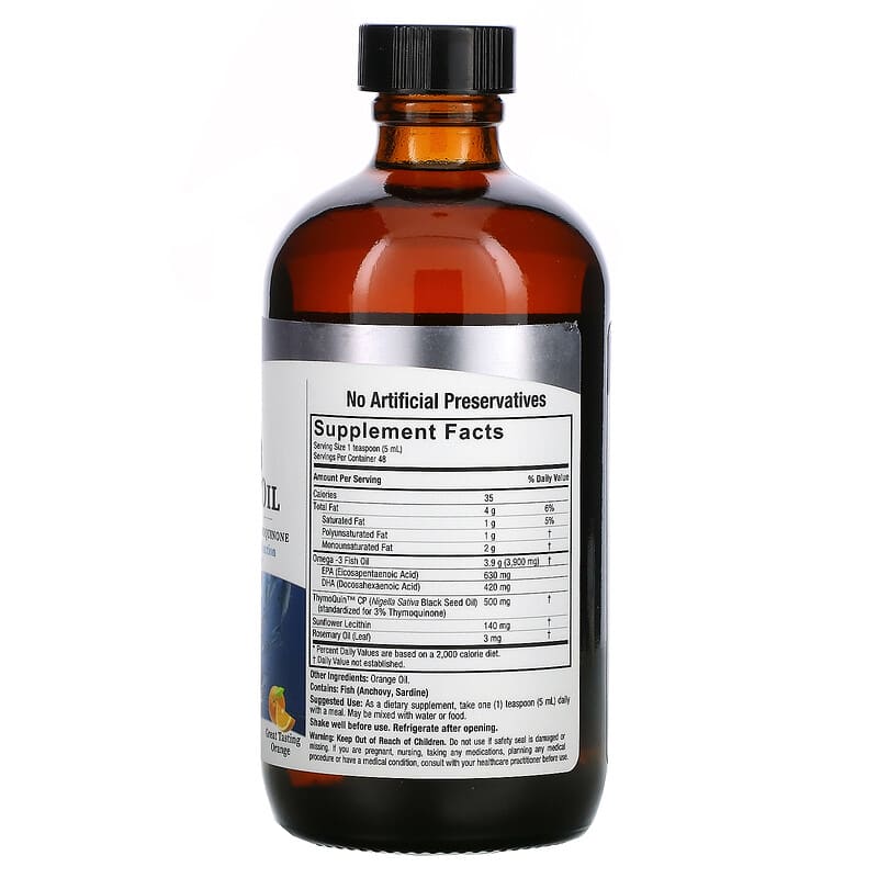 Nature's Answer Omega-3 with Black Seed Oil Orange 8 fl oz (240 ml) 2 Thành phần vi chất của Nature's Answer Omega-3 with Black Seed Oil Orange 8 fl oz (240 ml) 083000261428