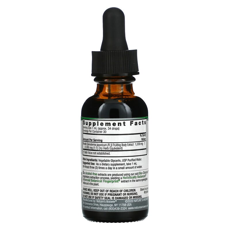 Nature's Answer Reishi Fruiting Body Alcohol-Free 1.000 mg 1 fl oz (30 ml) 2 Thành phần vi chất của Nature's Answer Reishi Fruiting Body Alcohol-Free 1.000 mg 1 fl oz (30 ml) 083000006623