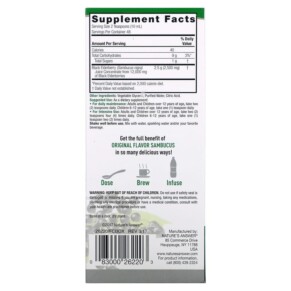 Thành phần vi chất của Nature's Answer Sambucus Black Elderberry 12.000 mg 16 fl oz (480 ml) 083000262203