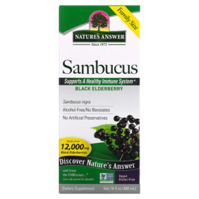 Thực phẩm chức năng Nature's Answer Sambucus Black Elderberry 12.000 mg 16 fl oz (480 ml) 083000262203