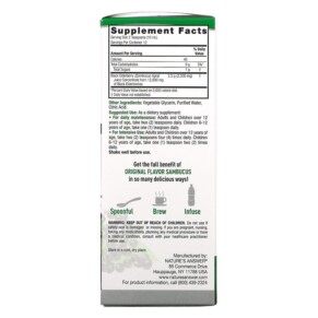 Thành phần vi chất của Nature's Answer Sambucus Black ElderBerry 12.000 mg 4 fl oz (120 ml) 083000260407