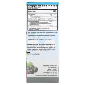 Thành phần vi chất của Nature's Answer Sambucus Kid's Formula 4.000 mg 4 fl oz (120 ml) 083000260445