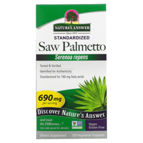 Thực phẩm chức năng Nature's Answer Saw Palmetto Standardized 690 mg 120 Vegetarian Capsules 083000164316