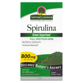 Thực phẩm chức năng Nature's Answer Spirulina 400 mg 90 Vegetarian Capsules 083000163388