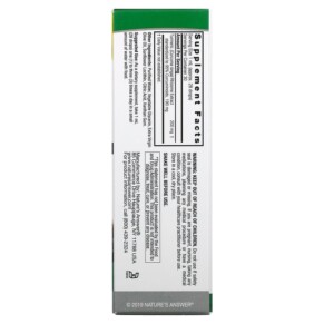 Thành phần vi chất của Nature's Answer Turmeric-3 Alcohol-Free 1 fl oz (30 ml) 083000009013