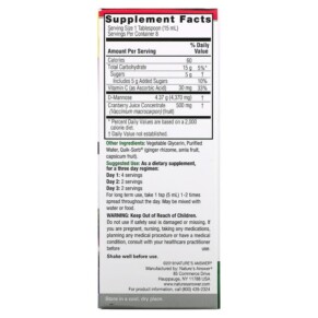 Thành phần vi chất của Nature's Answer UT Answer D-Mannose & Cranberry Concentrate 4.870 mg 4 fl oz (120 ml) 083000263705