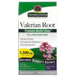 Thực phẩm chức năng Nature's Answer Valerian Root 500 mg 180 Vegetarian Capsules 083000163500