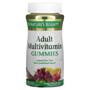 Thực phẩm chức năng Nature's Bounty Adult Multivitamin Gummies Orange Cherry & Grape 75 Gummies 074312304217