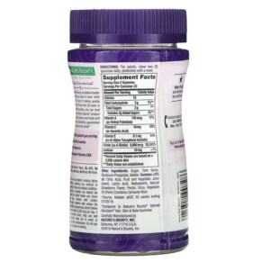 Thành phần vi chất của Nature's Bounty Advanced Hair Skin & Nails Gummies Strawberry 40 Gummies 074312007286