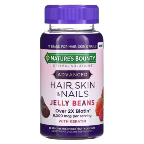 Thực phẩm chức năng Nature's Bounty Advanced Hair Skin & Nails Mixed Fruit 3.000 mcg 80 Jelly Beans 074312008474