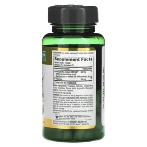 Thành phần vi chất của Nature's Bounty Anxiety & Stress Relief Ashwagandha KSM-66 50 Tablets 074312004919