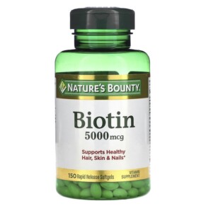 Thực phẩm chức năng Nature's Bounty Biotin 5.000 mcg 150 Rapid Release Softgels 074312296192