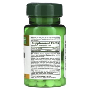 Thành phần vi chất của Nature's Bounty Biotin 5.000 mcg 60 Quick Dissolve Tablets 074312589133