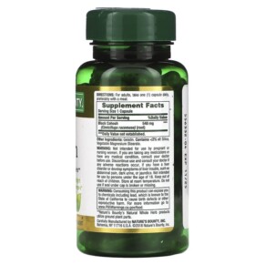 Thành phần vi chất của Nature's Bounty Black Cohosh 540 mg 100 Capsules 074312335112