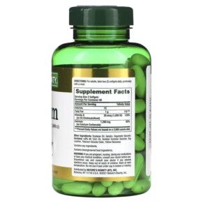 Thành phần vi chất của Nature's Bounty Calcium Plus Vitamin D3 600 mg 120 Rapid Release Softgels 074312134371