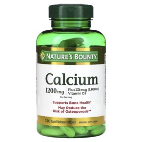 Thực phẩm chức năng Nature's Bounty Calcium Plus Vitamin D3 600 mg 120 Rapid Release Softgels 074312134371