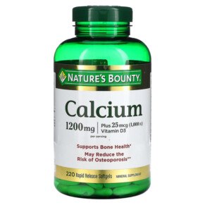 Thực phẩm chức năng Nature's Bounty Calcium Plus Vitamin D3 600 mg 220 Rapid Release Softgels 074312134395