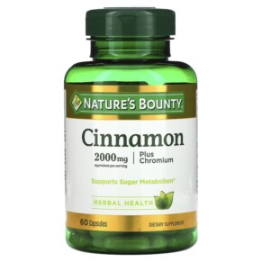 Thực phẩm chức năng Nature's Bounty Cinnamon Plus Chromium 1.000 mg 60 Capsules 074312150616
