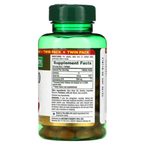 Thành phần vi chất của Nature's Bounty Co Q-10 Twin Pack 200 mg 2 Bottles 80 Rapid Release Softgels Each 074312793400