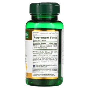 Thành phần vi chất của Nature's Bounty D3 250 mcg (10.000 IU) 72 Rapid Release Softgels 074312358739