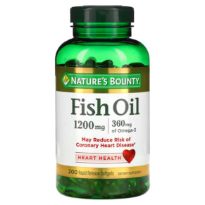 Thực phẩm chức năng Nature's Bounty Fish Oil 1.200 mg 200 Rapid Release Softgels 074312131028