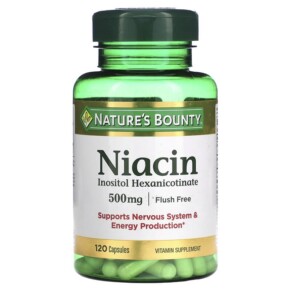 Thực phẩm chức năng Nature's Bounty Flush Free Niacin 500 mg 120 Capsules 074312019760
