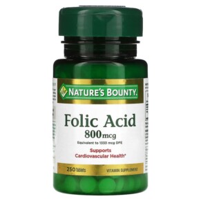 Thực phẩm chức năng Nature's Bounty Folic Acid 800 mcg 250 Tablets 074312028434