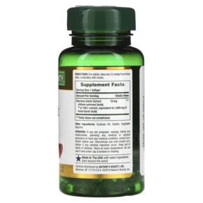 Thành phần vi chất của Nature's Bounty Garlic Extract 1.000 mg 100 Rapid Release Softgels 074312123269