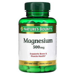 Thực phẩm chức năng Nature's Bounty Magnesium 500 mg 200 Coated Tablets 074312530869