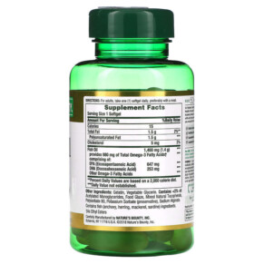 Thành phần vi chất của Nature's Bounty Odor-Less Fish Oil 1400 mg 39 Coated Softgels 074312194047
