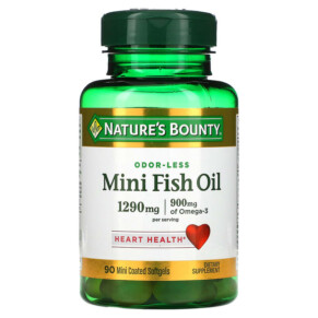 Thực phẩm chức năng Nature's Bounty Odor-Less Mini Fish Oil 645 mg 90 Mini Coated Softgels 074312186783
