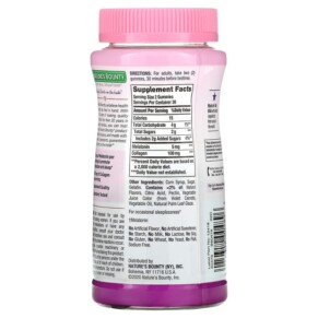 Thành phần vi chất của Nature's Bounty Optimal Solutions Gorgeous Sleep Gummies Berry 60 Gummies 074312004896