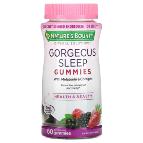 Thực phẩm chức năng Nature's Bounty Optimal Solutions Gorgeous Sleep Gummies Berry 60 Gummies 074312004896