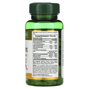 Thành phần vi chất của Nature's Bounty Super B-Complex with Folic Acid Plus Vitamin C 150 Coated Tablets 074312131684