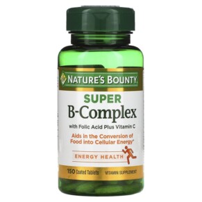 Thực phẩm chức năng Nature's Bounty Super B-Complex with Folic Acid Plus Vitamin C 150 Coated Tablets 074312131684