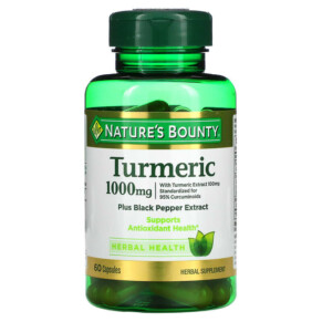 Thực phẩm chức năng Nature's Bounty Turmeric Plus Black Pepper Extract 1.000 mg 60 Capsules 074312803673