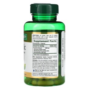 Thành phần vi chất của Nature's Bounty Turmeric Standardized Extract 538 mg 45 Capsules 074312552731